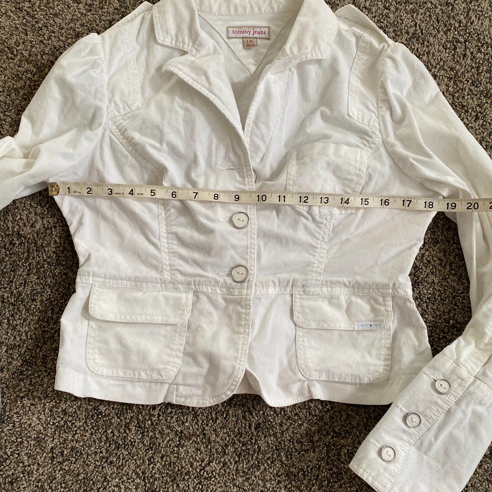 Tommy Jeans White Women's Corduroy Jacket - Size Large - Picture 3 of 4
